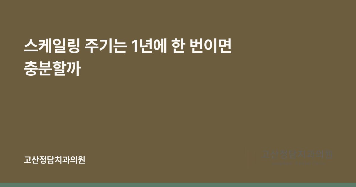 스케일링 주기는 1년에 한 번이면 충분할까