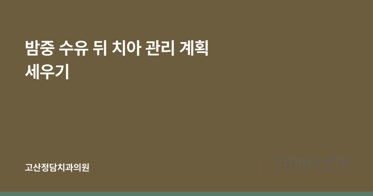 밤중 수유 뒤 치아 관리 계획 세우기