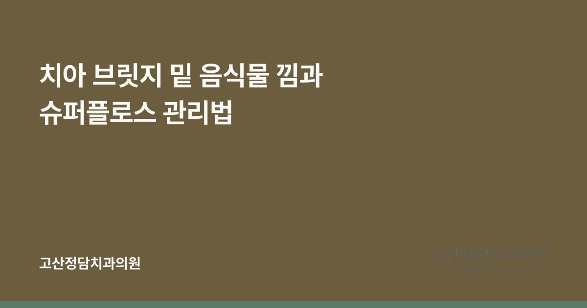 치아 브릿지 밑 음식물 낌과 슈퍼플로스 관리법