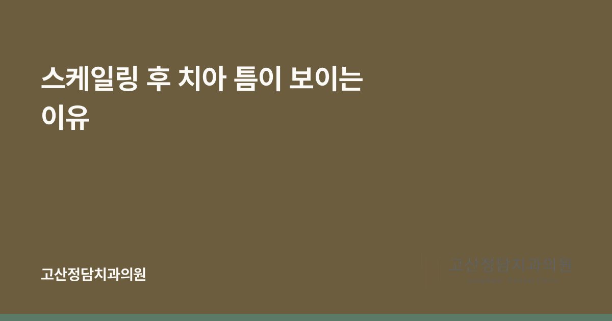 스케일링 후 치아 틈이 보이는 이유