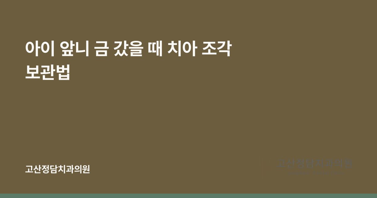 아이 앞니 금 갔을 때 치아 조각 보관법
