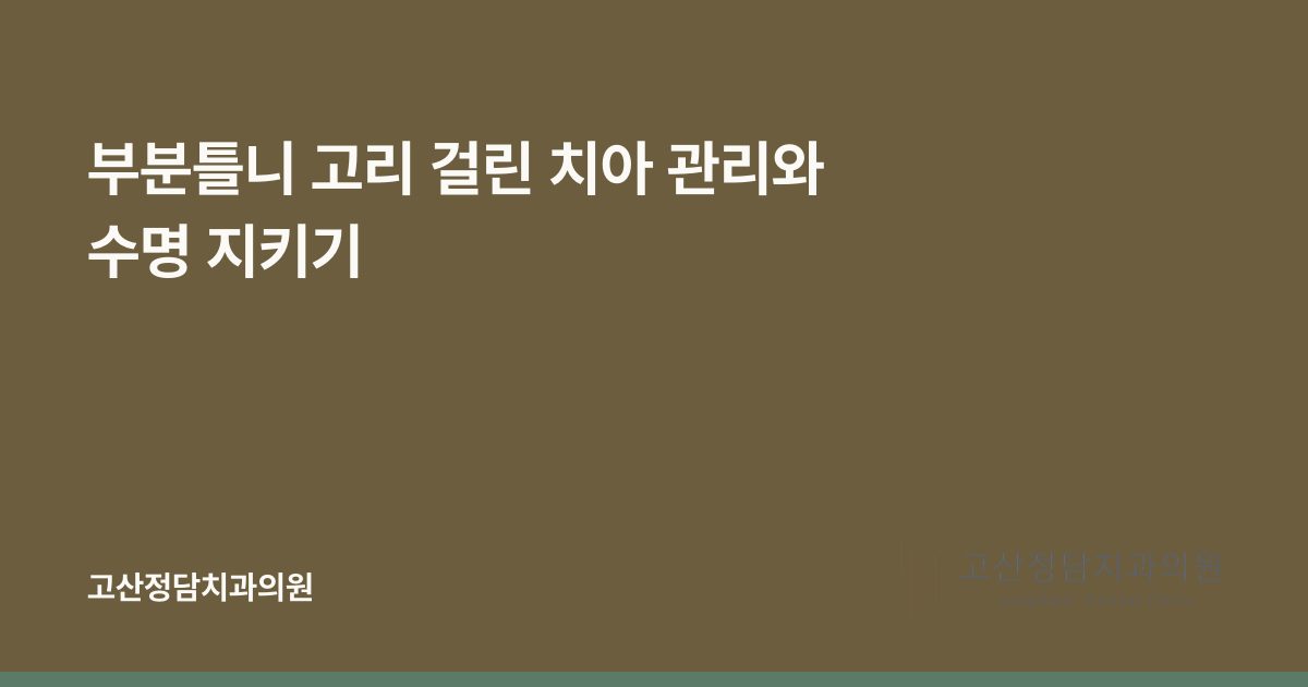 부분틀니 고리 걸린 치아 관리와 수명 지키기