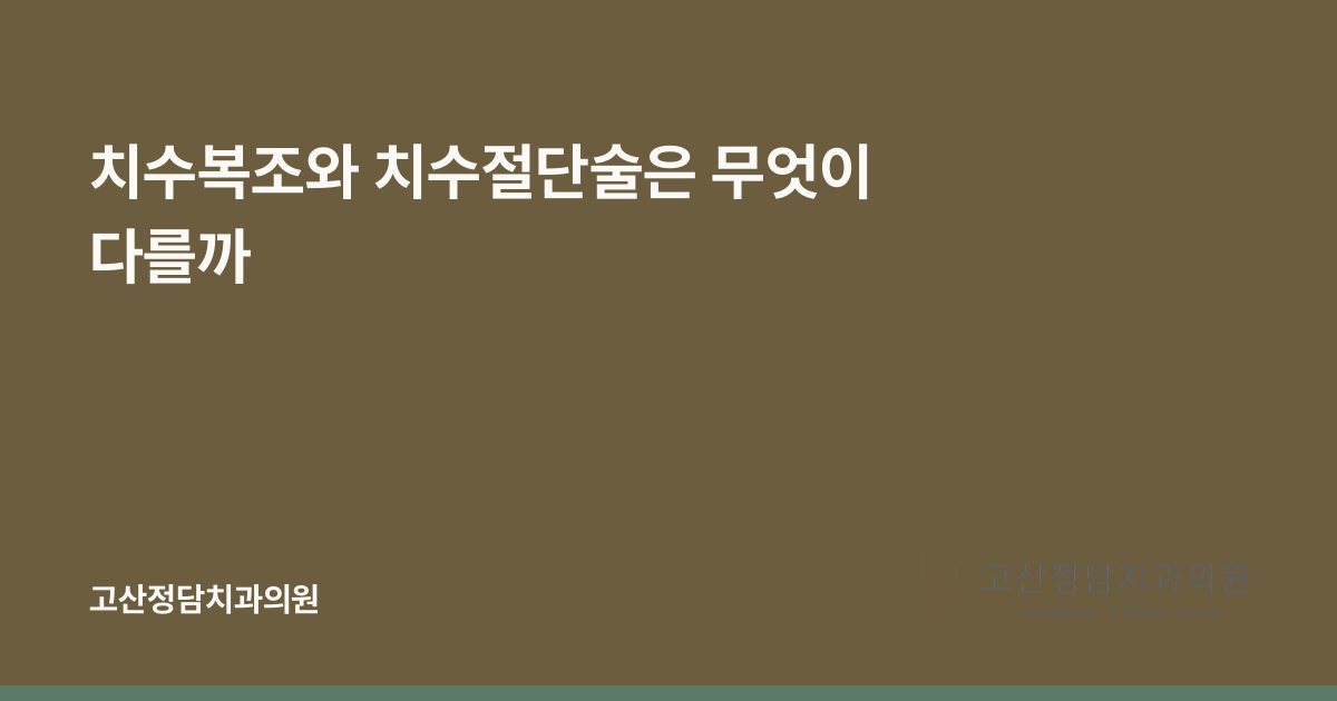 치수복조와 치수절단술은 무엇이 다를까